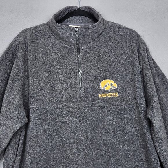 Vintage Iowa Hawkeyes Pullover Mens Gray NCAA College Quarter Zip Fleece 2000s - Picture 5 of 15